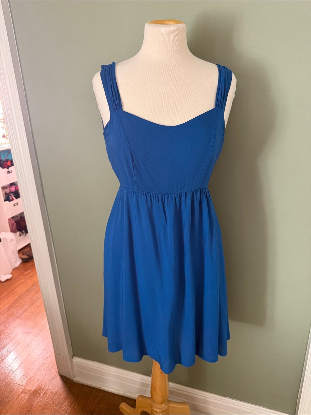 My Story Cobalt Blue Pleated Strap Mini Dress